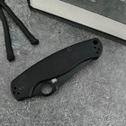 Spyderco Black Folding Knife With Signature Round Opening Hole   Tactical