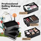 5 In 1 Makeup Train Case  Cosmetology Case On Wheels Travel Make Up Case      