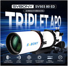 Svbony Sv550 Astronomical Telescope 80mm Refractor Ota Triplet Apo For Deep Sky
