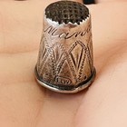 Antique Scandinavian Childs Thimble - Marked Elw - 1 2    Dia -silverplated -mandi