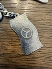 Vintage Mercedes-benz Metal Keychains Lot Of 2 Oem Logo Silver Tone Key Chain