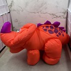 Vtg 1992 Fisher Price Puffalump Dino Roar Orange Triceratops Dinosaur Plush Work