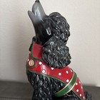 Black Poodle Figurine Red Polka Dot Vest Christmas Decor 