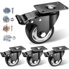 Caster Wheels - 3 Inch Casters Set Of 4 Heavy Duty   Locking Industrial 