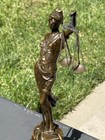 Bronze Sculpture Lady Justice Statue Woman Art Law Nude Lawyer Marble Themis Leg