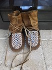 Vintage Native American Sioux Leather Beaded Infant Child Moccasins