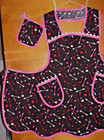 Handmade Bib Apron - Plus Sz - Valentine Hearts   Cupid Arrows - Vintage - Retro