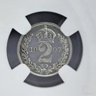 1907 Great Britain 2 P Moundy Silver Pl Ngc Unc Details Graded Coin Rare 