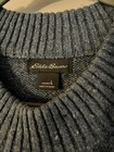 Eddie Bauer Blue Knit Pullover Sweater L Crew Neck Long Sleeve