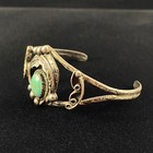 Stunning Old Pawn Navajo Sterling Silver Blue Turquoise Cuff Bracelet A126