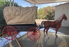 Orig  Vintage Marx Johnny West Covered Wagon W  Horse   Harness   4434   Org Box