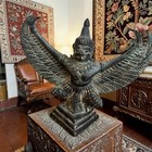 Late 19th Century Indian Hindu Garuda Gilt Bronze Figure Vintage Antique