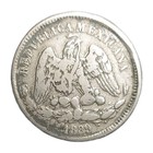 1889 Go R Mexico 25 Centavos Silver Coin Guanajuato Mint Km 406 5