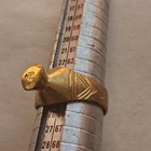 Extremely Rare Vintage Bronze Signet Ring Minimalist Engraved Design Authentic