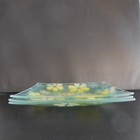 Lot Of 3 Vintage Art Nouveau Square Glass Plates France