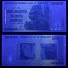 100 Trillion Zimbabwe Banknotes 2008 Aa Series Uncirculated With Uv Light P-91
