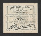 C1880 s N35 Allen   Ginter Tobacco Card - American Editors - Mclean  Cincinnati