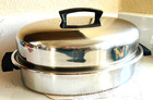 Turkey Roaster Pan Stainless Steel Unmarked  saladmaster Lifetime  18  X 13 