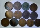Canada Large Cent Coins Lot 13 Ea 1876 To 1918 Misc Circulated