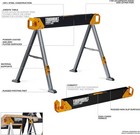 Toughbuilt     Sawhorse jobsite Table  set Of 2 2 200 Lb  Combined Load Capacity 