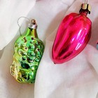 Lot Of 6 Vintage Ussr Glass Christmas Ornaments Soviet Christmas Tree Decoration