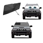 Windshield Sun Shade Car Brella grey Eyes  American Flag 