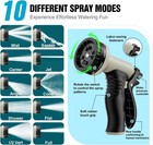 Garden Hose Non-expandable 50ft   Flexible With 10function Nozzles  Portable  Ki