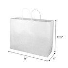 Sswbasics Large Paper Bags With Handles - White Kraft Shopping Bags  Case