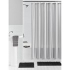 15 Piece Shower Curtain Bath Set Polyester Stripe Washable Bath Rugs Hooks New