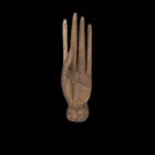 Hand Carved Wood Hand Sculpture Statue Figurine Ring Jewelry Holder Boho Decor