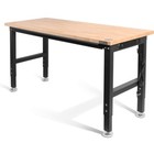 Workpro 60  Workbench Adjustable Height Work Table 2000lbs Load Rubber Wood Top