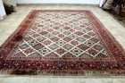 10x14  Incredible Rare Antique Hand Knotted Vegetable Dye Geometric Saroukk Rug