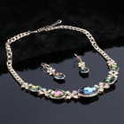 Women Gold Plated Crystal Bridal Wedding Necklace Earrings Gift Jewelry Sets