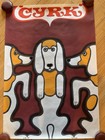 Original 1969 Polish Cyrk Circus Poster    three Dogs Beagles    By Wiktor Gorka