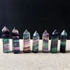 Rainbow Fluorite Healing Crystal Wands Obelisk Reiki Tower Point Home Decoration