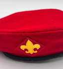 Vintage Boy Scouts Of America Red Wool Beret Hat Official Bsa 1970s Medium 6 7 8