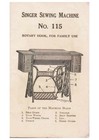 Singer 115 Sewing Machine Instructions Manual 1915 - Wire Bound - Tough Covers