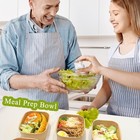 Mincoco 50 Count Disposable Paper Bowls Lids Meal Prep Containers Includes 50