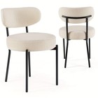 2 Pcs Dining Chairs Mid Century Modern Round Dining Room Vanity Kitchen Chair
