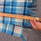 Blue Cashmere Scarf Womens Soft Plaid Fringe 100  Cashmere Made England Winter