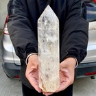 4 16lb Natural Clear White Crystal Obelisk Crystal Energy Column Reiki Healing