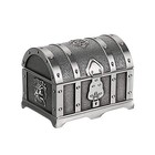Vintage Metal Jewelry Box Antique Trinket Chest Ring Necklace Keepsake Case