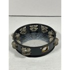Remo 8 Inch Tambourine Holographic Sunburst Double Row Jingles Black Handheld