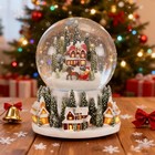 Christmas Village Snow Globe Lantern Musical Lighted Snowy Mountain Village W   