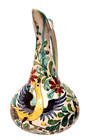 Antique Majolica Pitcher With Bird   Floral Motif - 10  Tall