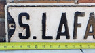 Vintage Street Sign Lafayette St  Gas Oil  Embossed Metal Road Sign  28  X 6 
