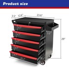 Rolling Tool Chest 5-drawer Tool Cabinet Cart Box For Garage Repair Shop Black