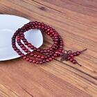 Stretch Wrap Mala Bracelet 108 6mm Buddha Bead Red Wood Prayer Buddhist Tassel