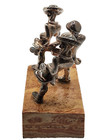 Sterling Silver Judaica-ben-zion -  fiddler  Dancing Men  Figurine Marble Base