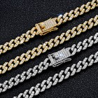 8mm Iced Cz Out Cuban Link Chain Hip Hop Gold Plated Cz Cuban Necklace choker